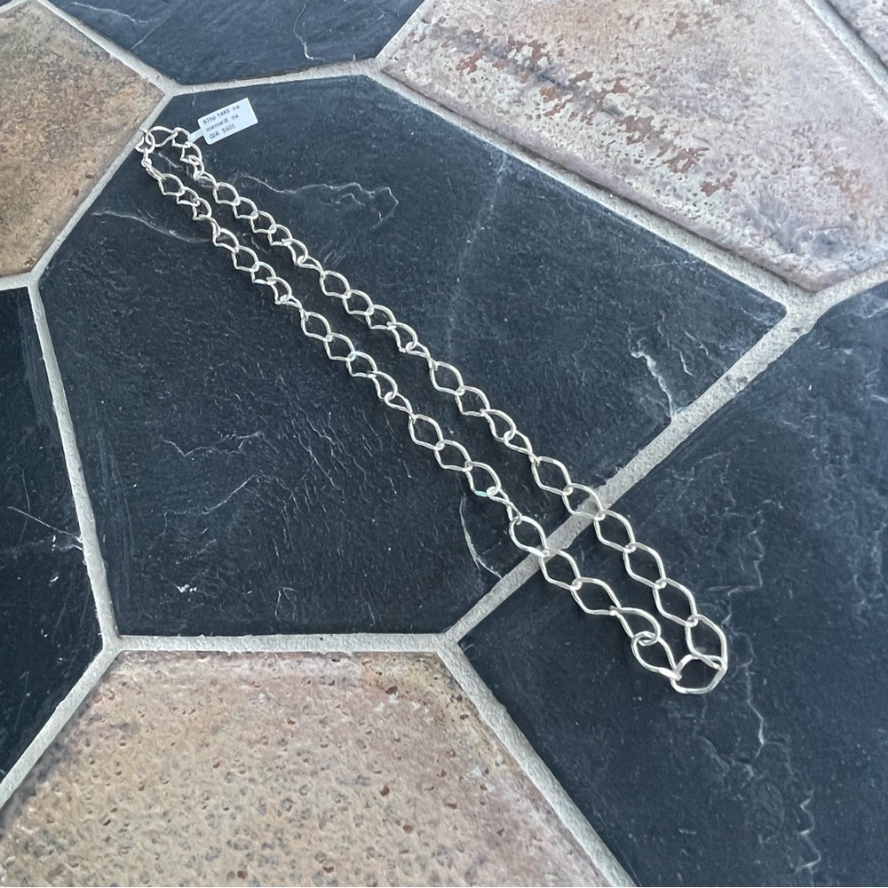 Sterling Silver 925 fancy open twist link Chain Necklace 24”